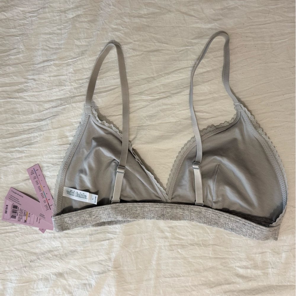 Gray Lace Bra with Spaghetti Straps - Picture 2 of 5